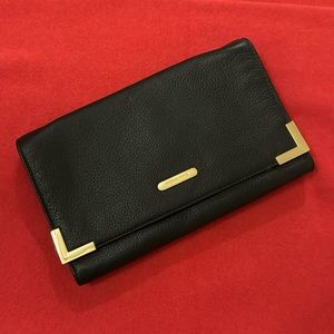 Michael Kors black leather shoulder bag (with removable strap) for use as clutch
